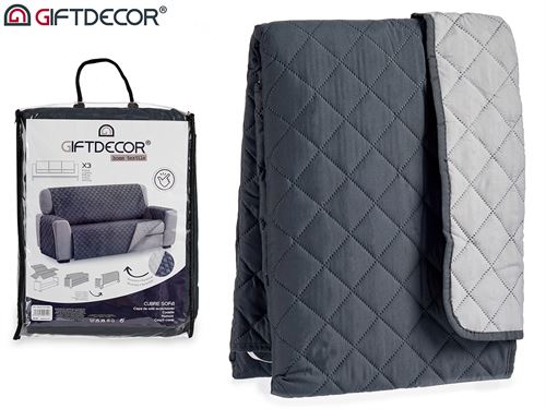 05745 COBRE SOFA 3LUGARES CINZA 100%POLIESTER