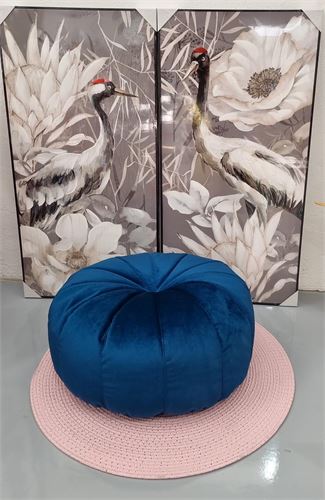 91672 PUFF ARABE VILLAR AZUL70X30CM