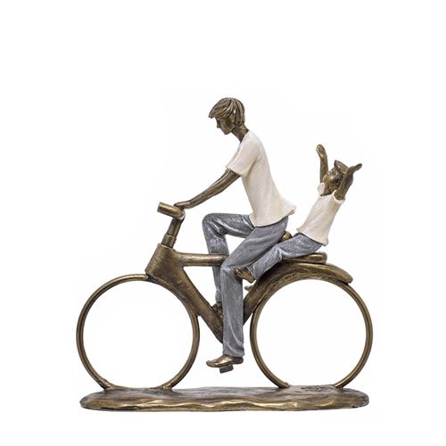 86132 HOMEM COM MENINO BICICLETA POLIRESINA