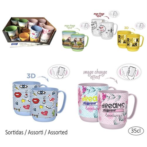 8155322 CANECA 3D PP IML 35CL 9.5X11X8CM