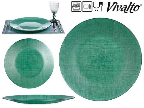 84801 PRATO VIDRO 32CM VERDE MENTA