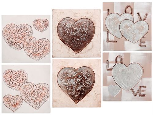 QUADRO CORAÇÃO 50X50X3CM 6SORT