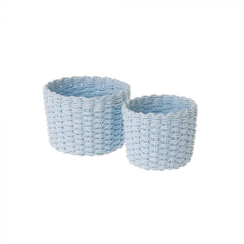 SET2 CESTA PAPEL TRAÇ AZUL 19X19X14CM