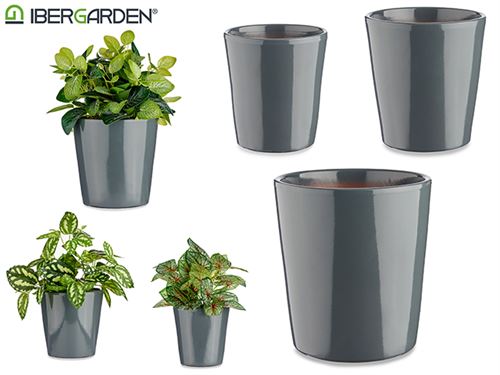 34910 SET 3 VASOS CER CONICO 14-17-22CM