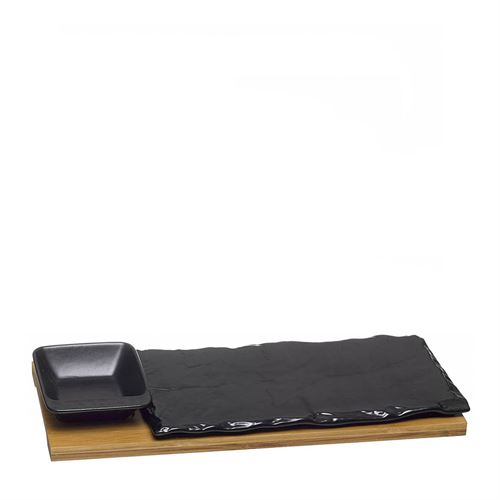 23948 CONJUNTO PORCELANA E BAMBU 14X33CM