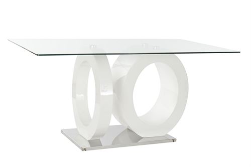 MESA JANTAR VIDRO/MDF 160X90X75 BRANCO