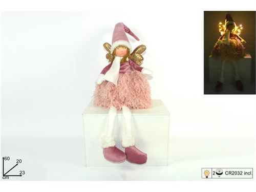 ANGELO SEDUTO 60CM ABITO_amp_CAPP IN VEL C/LUC ROSA 