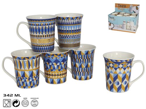25513 CHAVENA MUG CERAMICA 342ML HAWAI 6SORTIDOS