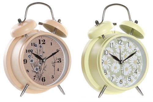 RE-183629 RELÓGIO DE MESA PLÁSTICO 11,7X6X17 FLORES 2 MOD.