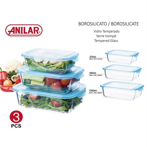 212003 CAIXA VIDRO RECT C/TAMPA SET3 16.5X9X22CM