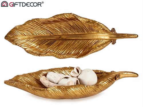 89758 BANDEJA PENA DOURADA GRANDE 44X15,2X6CM