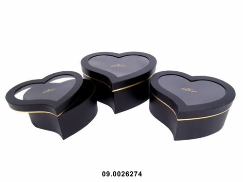 09.W9723-BK CAIXA CARTAO CORAÇAO PRETO CJ.3