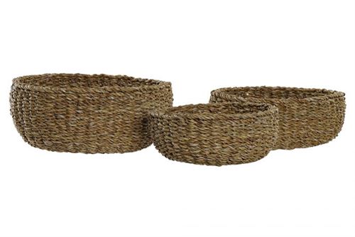 CESTO FIBRA 30X30X13 SET3 CASTANHO