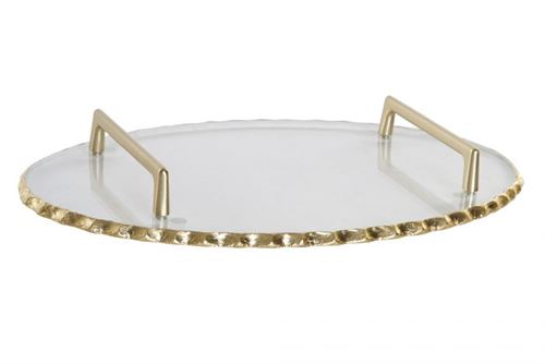 BD-182165 CENTRO DE MESA VIDRO METAL 37X24X4 PEGA