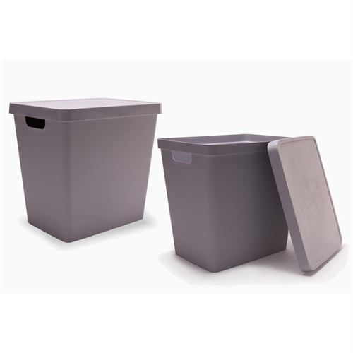 CAIXA CINZA C/TAMPA 26L 27,7X37X35,6CM 