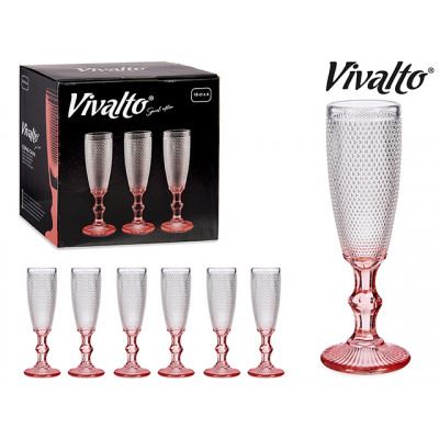 64389 COPO CHAMPANHE RELEVO PONTOS ROSA