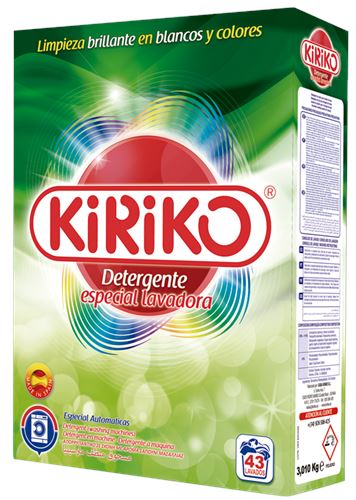 KIRIKO DETERGENTE PO MALETA VERDE 3,010KG
