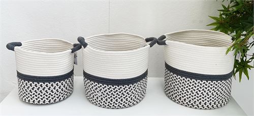 135366 CESTA CORDA PLSTR-ALG CINZA 33X33X30 SET3