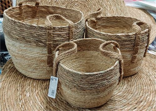 CESTOS FIBRA NATURAL SET3 33X26