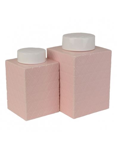 1471445 POTE LINZ ROSA/BRANCO 16X16X26CM