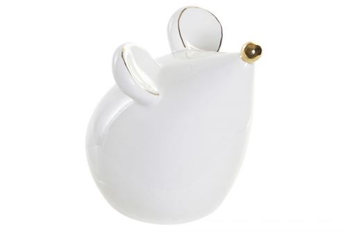 RF-182866 FIGURA PORCELANA 14X11,4X14 RATO BRANCO