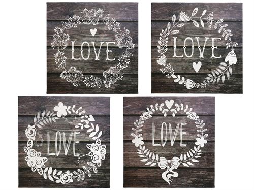 TELA LOVE 28X28X1,5CM 4SORT