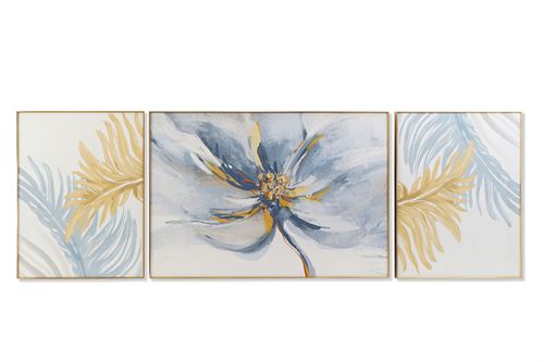 CU-187218 QUADRO SET 3 ALUM NIO MDF 120X3X80 FLORES