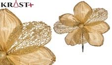 98380 FLOR NATAL VELUDO PEQ DOURADA