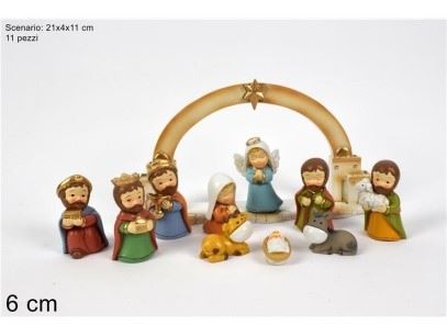 3754 PRESEPIO 11PÇS RESINA 6CM