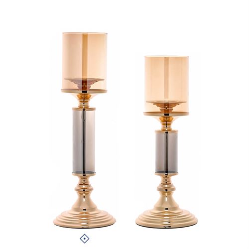 78782 CASTIÇAL DECORATIVO METAL VIDRO