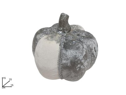 294100 ABÓBORA DECORATIVA DE NATAL BRANCA E PRATEADA