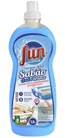 FUN DETERGENTE LIQUIDO SABAO AZUL BRANCO 1.60LT