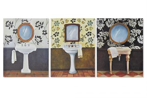 CU-179790 QUADRO TECIDO TELA MDF 30X1,8X40 BANHO 3 MOD.