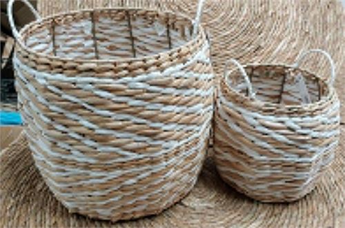 CESTOS FIBRA SET2 NATURAL 32X32X34