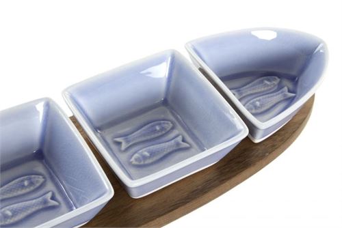 SM-183216 APERITIVO SET 5 PORCELANA 36X9,7X1,3 AZUL
