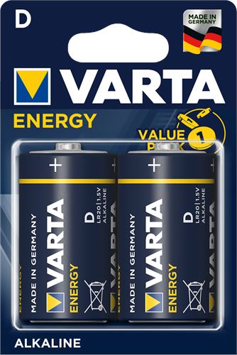 VARTA PILHA ALKALINA PK-2 D ENERGY TX.ECOV