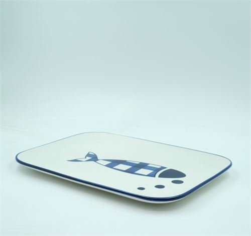 24185 TRAVESSA CERAMICA BLUE FISH