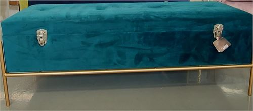 84963 BANQUETA VELUDO METAL