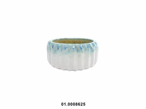 8625 FLOREIRA CERÂMICA VERDE/BR 11X11X5CM