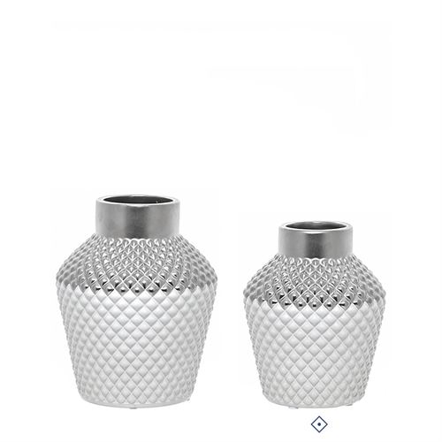 28181 JARRA CERAMICA SILVER DIAMOND