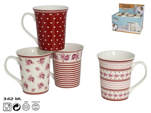 02547 CHAVENA MUG CERAMICA 342ML JERSEY 4 SORTIDOS