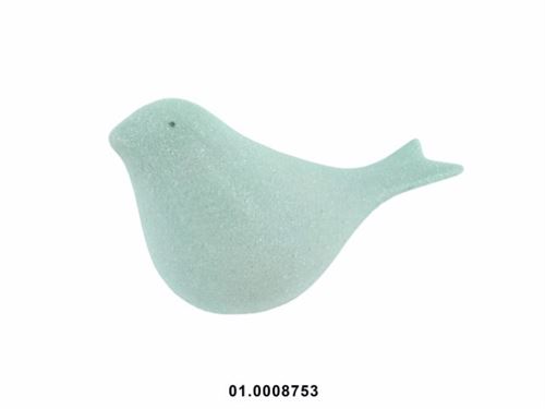 8753 PÁSSARO CERÂMICA AZUL GELO 19X8X11CM