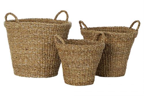 CESTO FIBRA 50X50X40CM SET3 CASTANHO