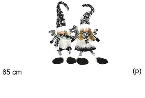 205716 BONECA ELFO 65CM PRETO/PRATA