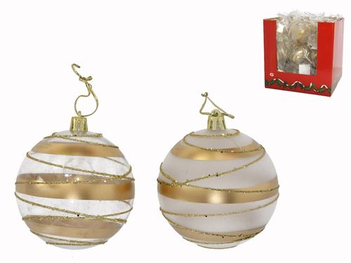 114 BOLA NATAL DOURADA TWIST 8CM 2SORT