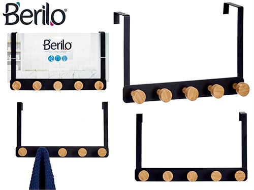 22089 CABIDE PORTA 5 GANCHOS BAMBU PRETO