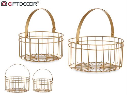 81481 CESTAS REDONDAS DOURADAS SET2