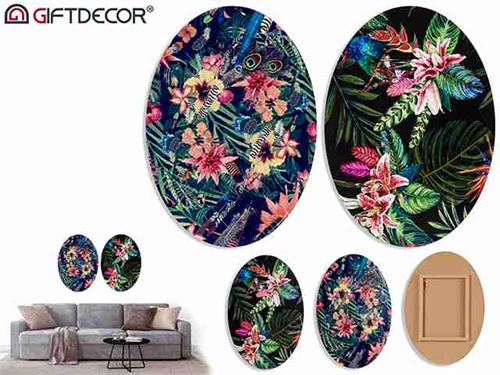 93158 QUADRO OVAL FLORES 50X70 SORT2