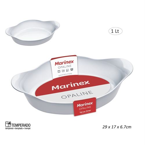 655917 ASSADEIRA OVAL OPALINE 1LT 29X17X6,7CM