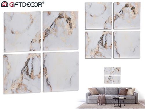 94978 TELA 4 PEÇAS MARMORE BRANCO 35X35CM
